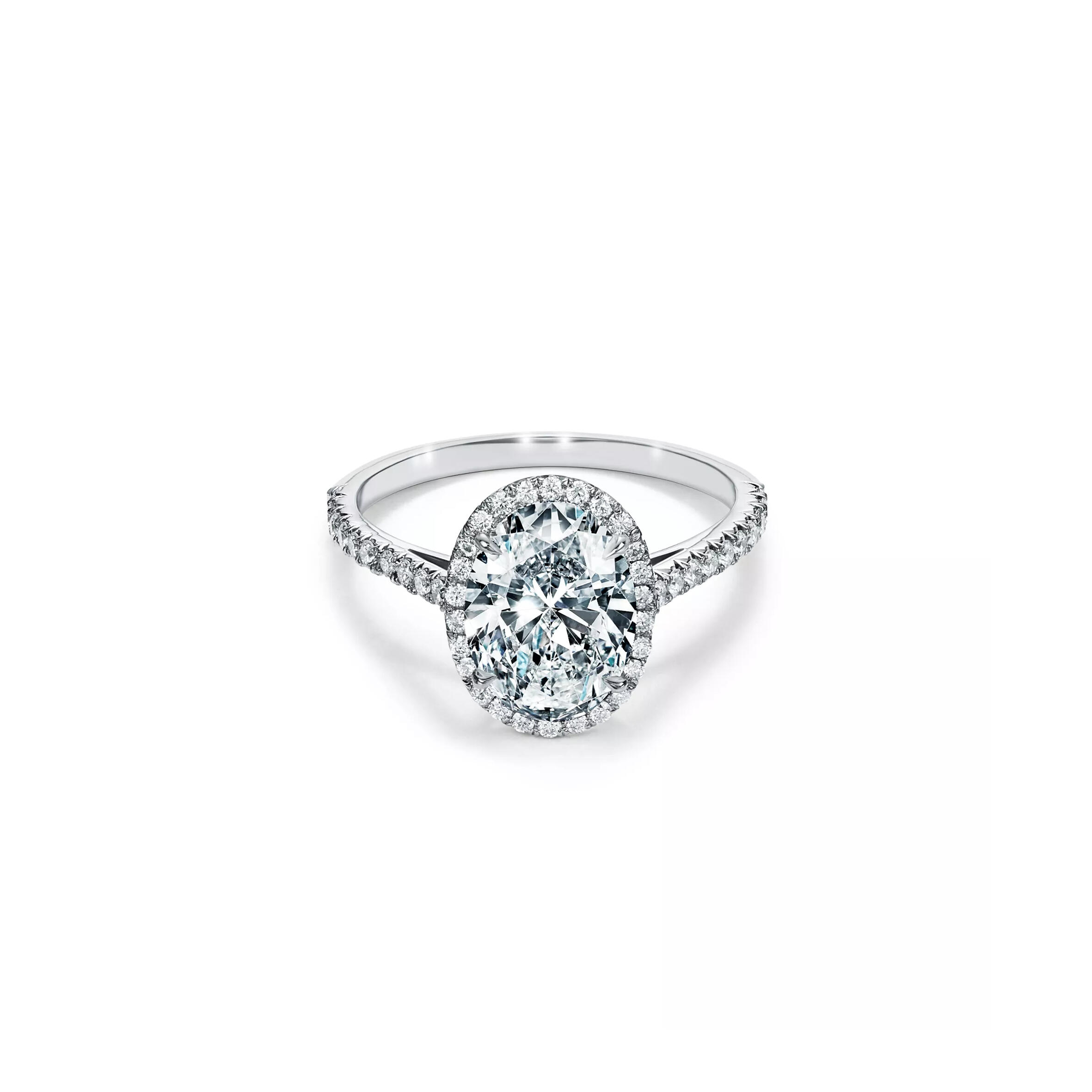 TIFFANY SOLESTE OVAL HALO ENGAGEMENT RING 44819296